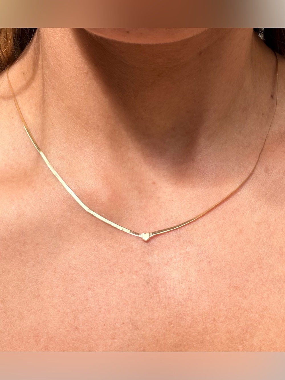 Lana Jewelry 14K Chevron Herringbone 16" Snake Chain Necklace